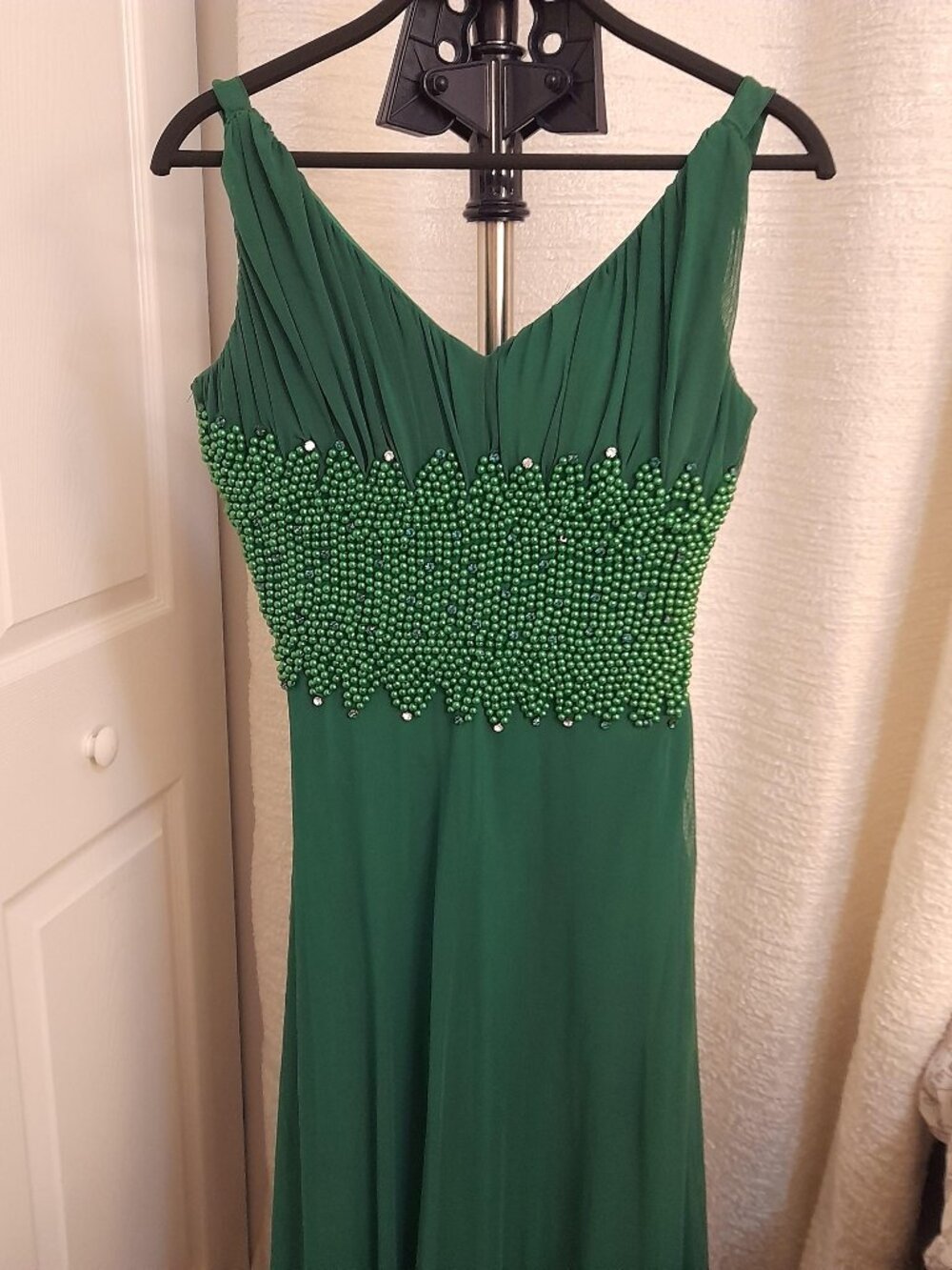 Maxi Beaded Green Dress